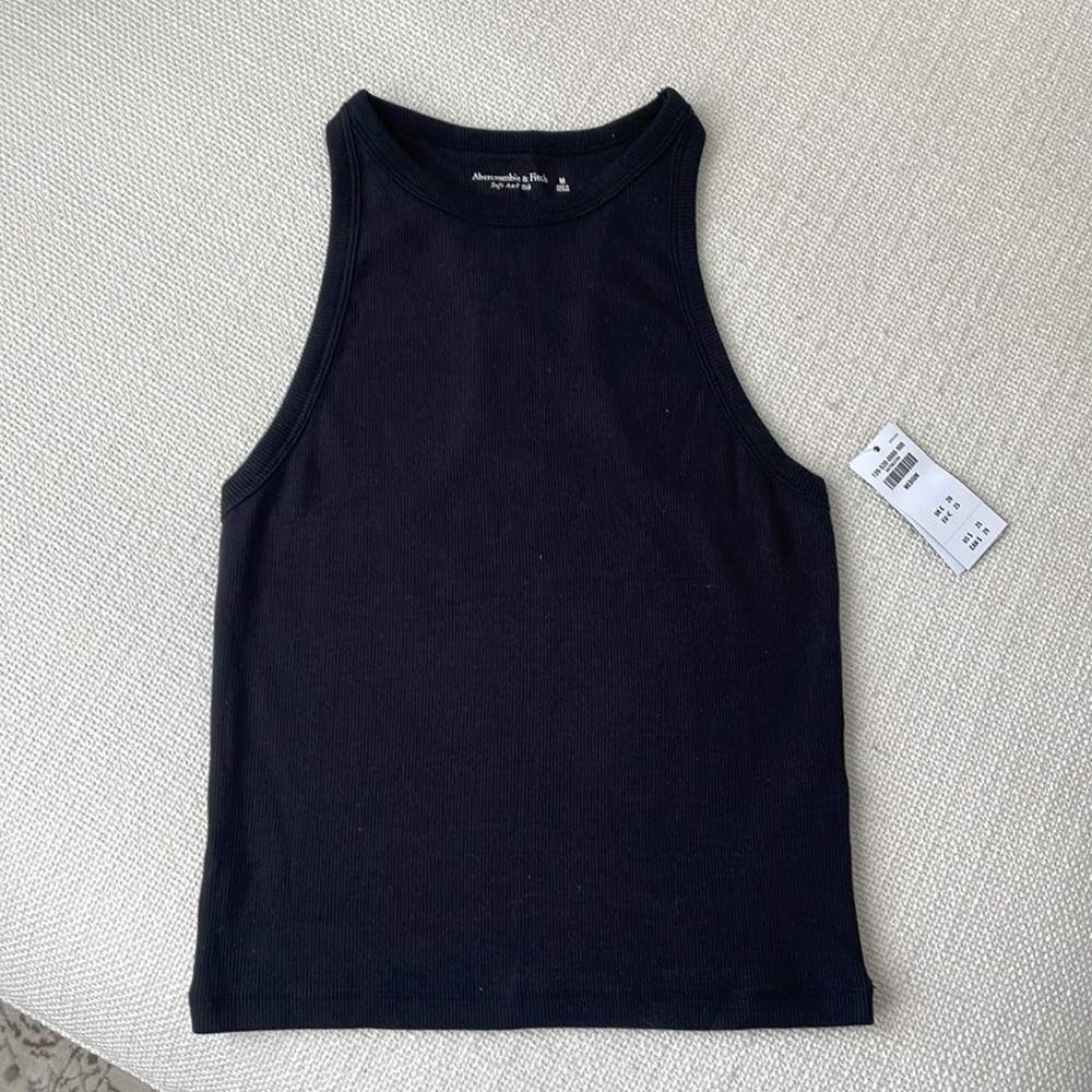 High-neck racerback tank top